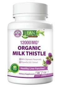 Liver Cleanse Detox & Repair Organic Milk Thistle Pure Herbal Kidney Lung Health 120 Capsules - Lean Nutraceuticals