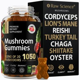 Mushrooms Complex Gummies with Lions Mane Nootropic Brain Supplements for Memory and Focus