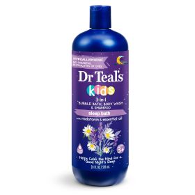 Dr Teal's Kids 3-in-1 Bubble Bath, Body Wash & Shampoo with Melatonin & Essential Oil