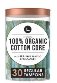 L. Organic Cotton Tampons - Regular Absorbency, 30 Ct - L. Organic Cotton Tampons