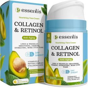 Face Moisturizer Collagen Cream Anti Aging Face Cream with Retinol Hyaluronic Acid Vitamin B for Women & Men 1.7 Fl Oz - Essenlis