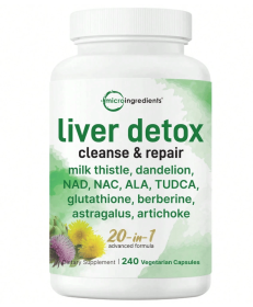 Liver Wellness Support Supplement | 240 Veggie Capsules | Non-GMO, Gluten-Free