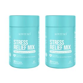 GABA Stress Relief Supplement Calm Pill for Anxiousness Nervousness Irritability Fatigue Exam Interview Seminar - 60Count* 2Packs