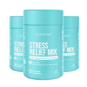 GABA Stress Relief Supplement Calm Pill for Anxiousness Nervousness Irritability Fatigue Exam Interview Seminar - 60Count* 3Packs