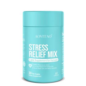 GABA Stress Relief Supplement Calm Pill for Anxiousness Nervousness Irritability Fatigue Exam Interview Seminar - 60Count* 1Pack