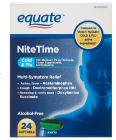 Equate NiteTime Cold & Flu Multi-Symptom Relief, 24 Count - Equate NiteTime Cold & Flu Multi-Symptom Relief