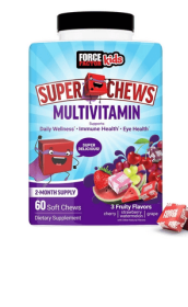 Kids Multivitamin Super Chews, Gummies Alternative with 18 Vitamins, Minerals, & Antioxidants, 60 Chews by Force Factor