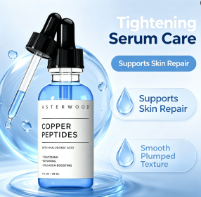 Copper Peptides Facial Serum Infused with Hyaluronic Acid, Daily Collagen | 29ml / 1 fl oz