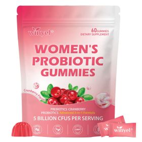 WINYEL Cranberry Probiotic Gummies | Targets body odor, women's health, and pH balance | Vegan (60 gummies per pack) - 1 PCS