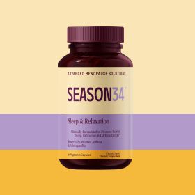 SEASON34 Menopause & Perimenopause Sleep Support for Women 40+ | Night Sweats & Hot Flash |Non-Hormonal, 60 Ct