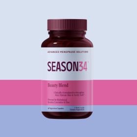SEASON34 Menopause Beauty Blend for Women 40+ | Keratin Peptides for Thinning Hair & Scalp Coverage | Hormone-Free, 60 Ct,