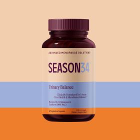 SEASON34 Menopause Urinary Support for Women 40+ | with D-Mannose & 48mg PAC Cranberry | Hormone-Free| 60 Capsules