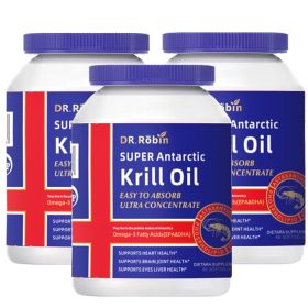 Dr. Robin's Super Antarctic Krill Oil 60 Capsules with Omega 3 EPA DHA Phospholipids Astaxanthin Supports Heart & Overall Healt Supplement - DRKOS-3