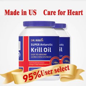 Dr. Robin's Super Antarctic Krill Oil 60 Capsules with Omega 3 EPA DHA Phospholipids Astaxanthin Supports Heart & Overall Health Supplement - DRKOS-2