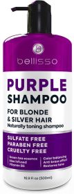 Purple Shampoo Toner for Blonde Hair For Color Treated Bleached Silver White and Gray Hair Sulfate and Paraben Free-unisex- Bellisso