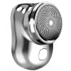 Electric Razor for Men Mini Shaver Portable Pocket Size Shaver USB Rechargeable Dry Usage for Home Travel Office - Silver
