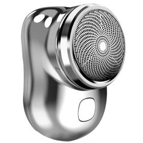 Electric Razor for Men Mini Shaver Portable Pocket Size Shaver USB Rechargeable Dry Usage for Home Travel Office - Silver