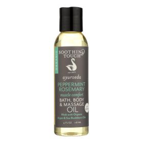 Soothing Touch Bath Body And Massage Oil - Organic - Ayurveda - Peppermint Rosemary - Muscle Comfort - 4 Oz - Default