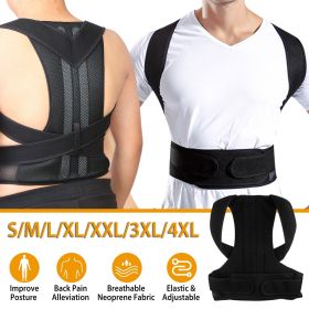 Unisex Back Posture Corrector Lumbar Upper Back Clavicle Shoulder Brace Belt - XXL