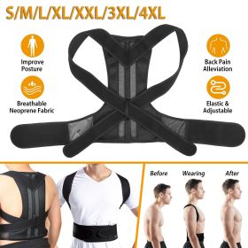 Unisex Back Posture Corrector Lumbar Upper Back Clavicle Shoulder Brace Belt - 3XL