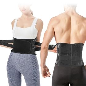 Back Support Brace Breathable Mesh Lumbar Support Belt Adjustable Lower Back Brace with Stays and Springs for Pain Relief for Men Women - XXL