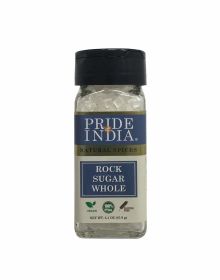 Pride Of India - Natural Crystal Rock Sugar Whole- 3.1 oz (88 gm) Dual Sifter Jar, Authentic Indian Sugar Crystals