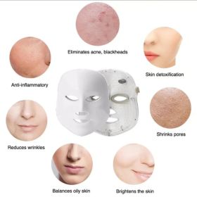 LED 7  Color Light Therapy Facial Mask - WHITE
