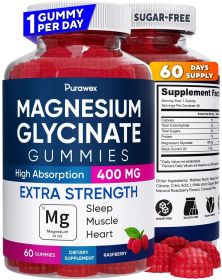 Magnesium Glycinate Gummies 400mg High Absorption Magnesium Supplement for Adults and Kids