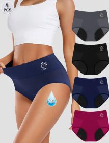 Quick Dry Postpartum Women's Underwear Briefs Breathable Reusable Period Panties 4 Pack Sets- XL