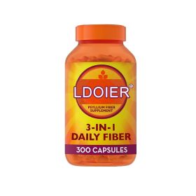 Psyllium Husk Fiber & Multivitamin Complex Supplement - Contains Vitamin C, Zinc and Probiotics - 300 Capsules - 1PCS