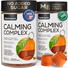 Calm Magnesium Glycinate Gummies for Relaxation Sleep Energy Gummy Supplement with Glycinate Citrate Malate Sugar Free