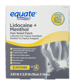 Equate Lidocaine and Menthol Pain Relief Patches, 5 Count