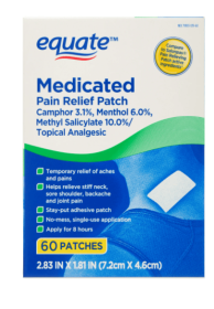 Equate, Medicated Pain Relief Patches for Body Aches & Pains, 60 Count -