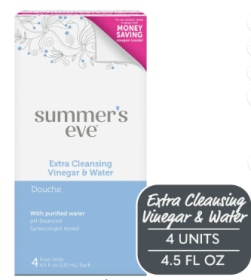 Summer's Eve Douche, Extra Cleansing Vinegar & Water, 4 Units, 4.5 oz Each