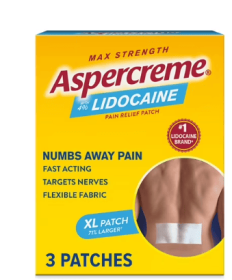 Aspercreme Max Strength Topical Numbing Pain Reliever Patches, 4% Lidocaine, Odor Free, XL, 3 Count