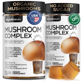 Mushroom Gummies 5000 Mg for Adults Lion's Mane and 9 Adaptogenic Mushrooms Blend Ashwagandha