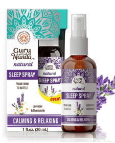 GuruNanda Natural Sleep Spray - Blend of Lavender & Chamomile Essential Oils for Restful Sleep