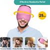 360° Massage Migraine Relief Hat Stress Relief Eye Mask Gel Hot Cold Therapy Cap  Ice Head Wrap for Headache and Puffy Eyes - pink