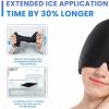 Migraine Relief Hat Gel Hot Cold Therapy Ice cap 360° Head Massager Relax Pain Pack Eye Masks with Free Gift - black