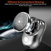 Electric Razor for Men Mini Shaver Portable Pocket Size Shaver USB Rechargeable Dry Usage for Home Travel Office - Silver