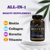 Biotin | Collagen | Hyaluronic Acid | Keratin -Hair, Skin & Nails - Vitamins B1, B2, B3, B6 & B7 - for Women & Men| 60 Capsules - 1 PCS