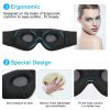 Sleeping Mask 3D Eye Mask HeadSet Headband Soft Elastic Comfortable Wireless Music Headset Eye Mask With Mic For Side Sleepers - black