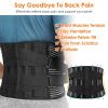 Back Support Brace Breathable Mesh Lumbar Support Belt Adjustable Lower Back Brace with Stays and Springs for Pain Relief for Men Women - L