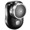 Electric Razor for Men Mini Shaver Portable Pocket Size Shaver USB Rechargeable Dry Usage for Home Travel Office - Black