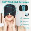 360° Massage Migraine Relief Hat Stress Relief Eye Mask Gel Hot Cold Therapy Cap  Ice Head Wrap for Headache and Puffy Eyes - black