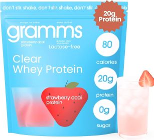 GRAMMS Clear Protein Powder | 20G  of protein (Flavor: strawberry)