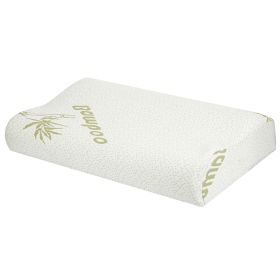 Bamboo Memory Foam Sleep Pillow Contoured Cervical Orthopedic Pillow Neck Support Breath Pillow (Option: large)