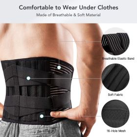 Pain Relief Waist Lumbar Support - Black (size: L)